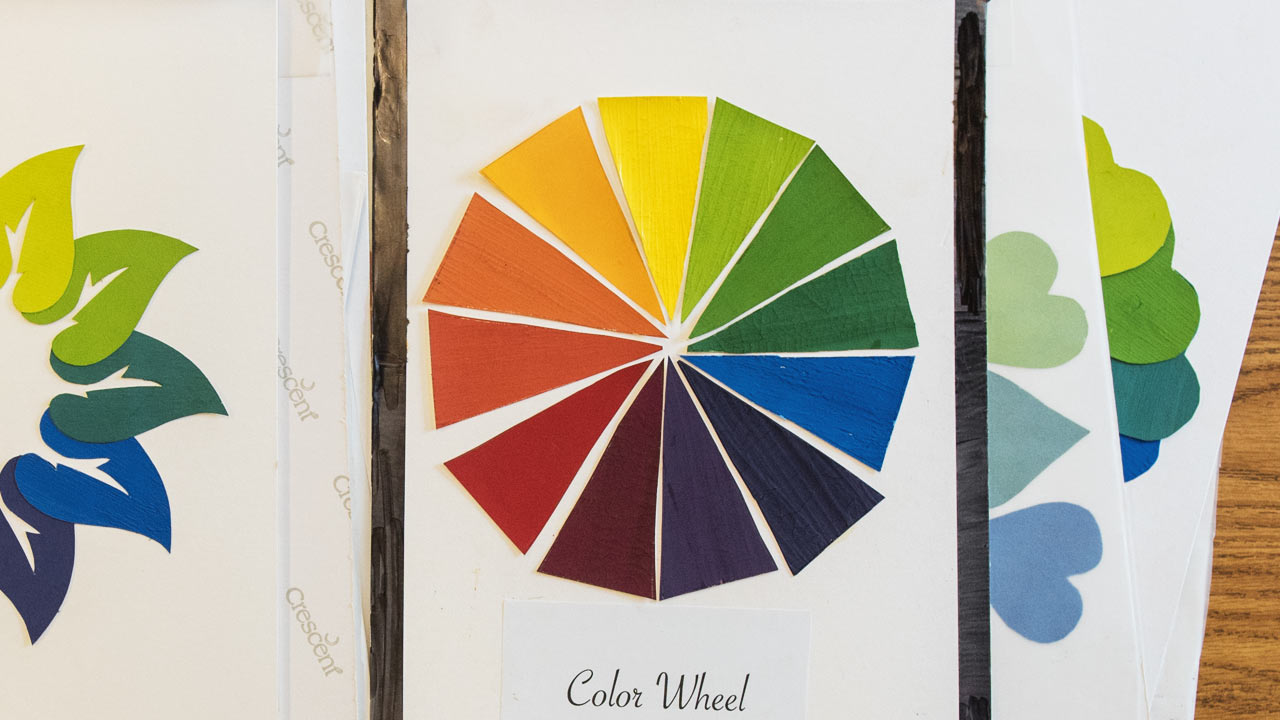 A collage color wheel study
