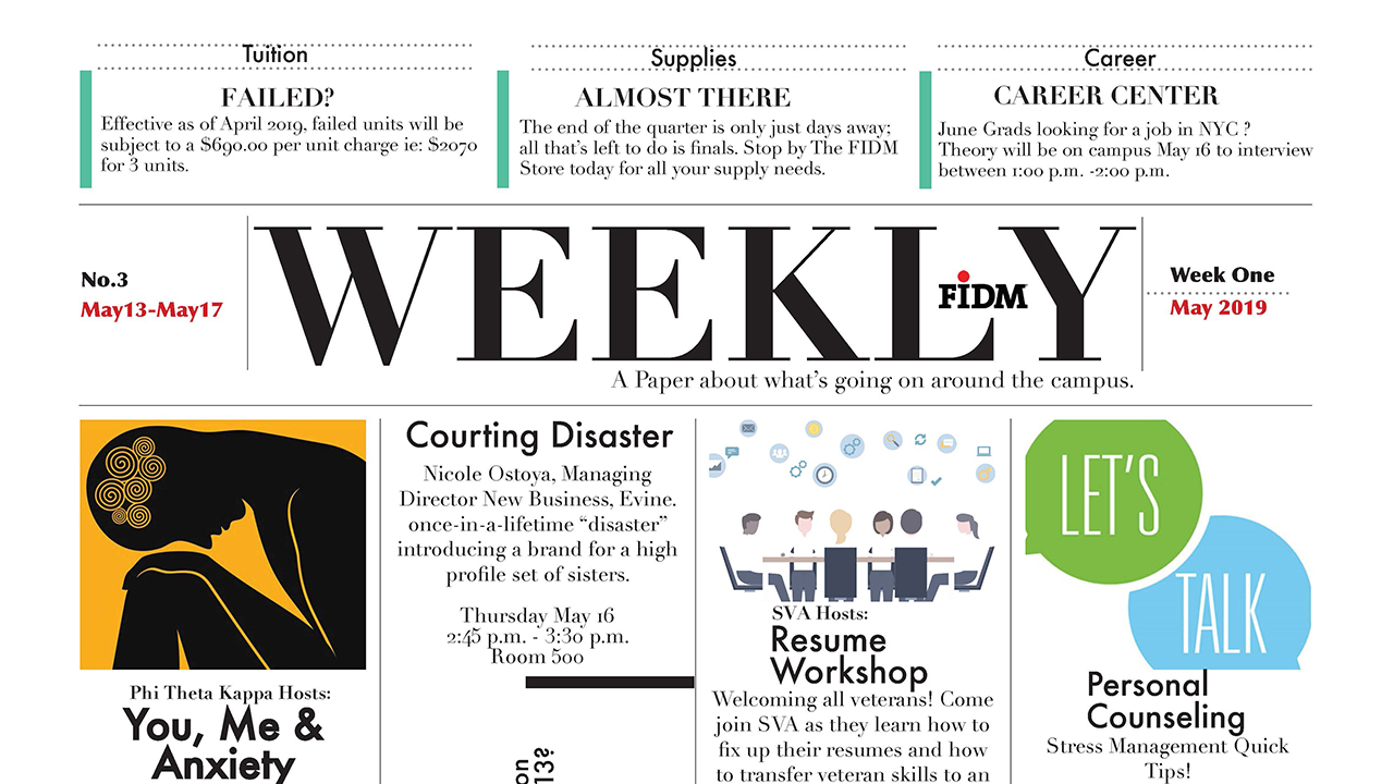 Congrats to Graphic Design Student Teresa Yang on Her Winning FIDM Newsletter Redesign