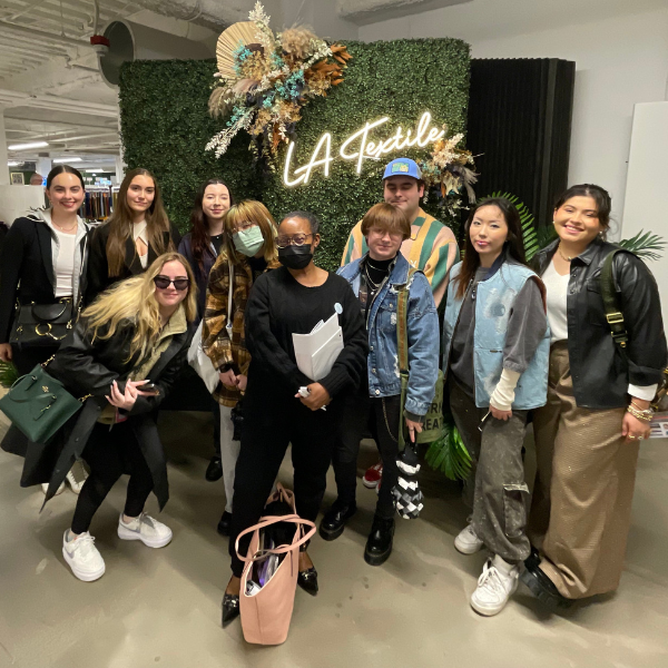 students standing together at the LA Textile Show