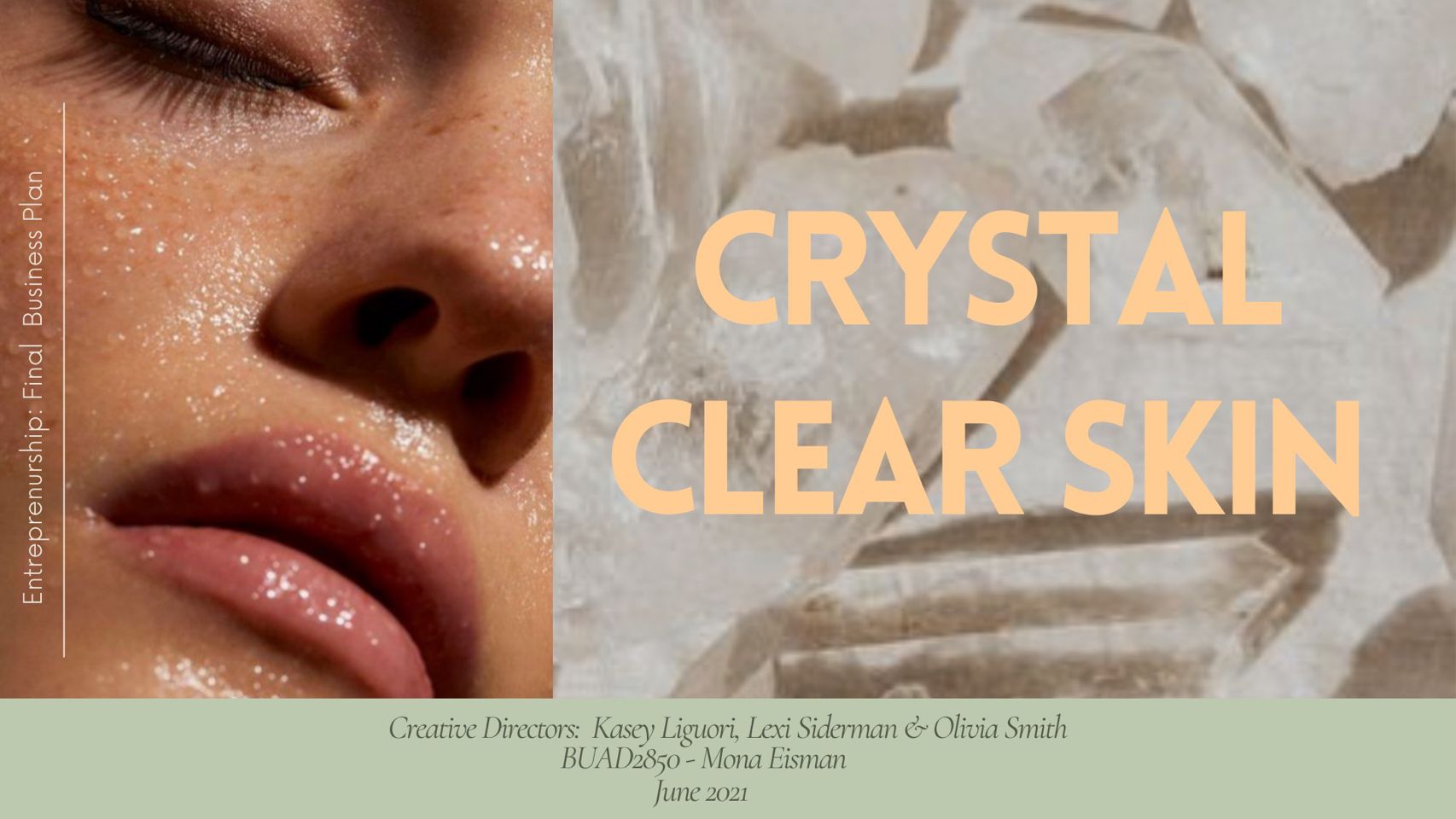 title page of Crystal Clear Skin class project