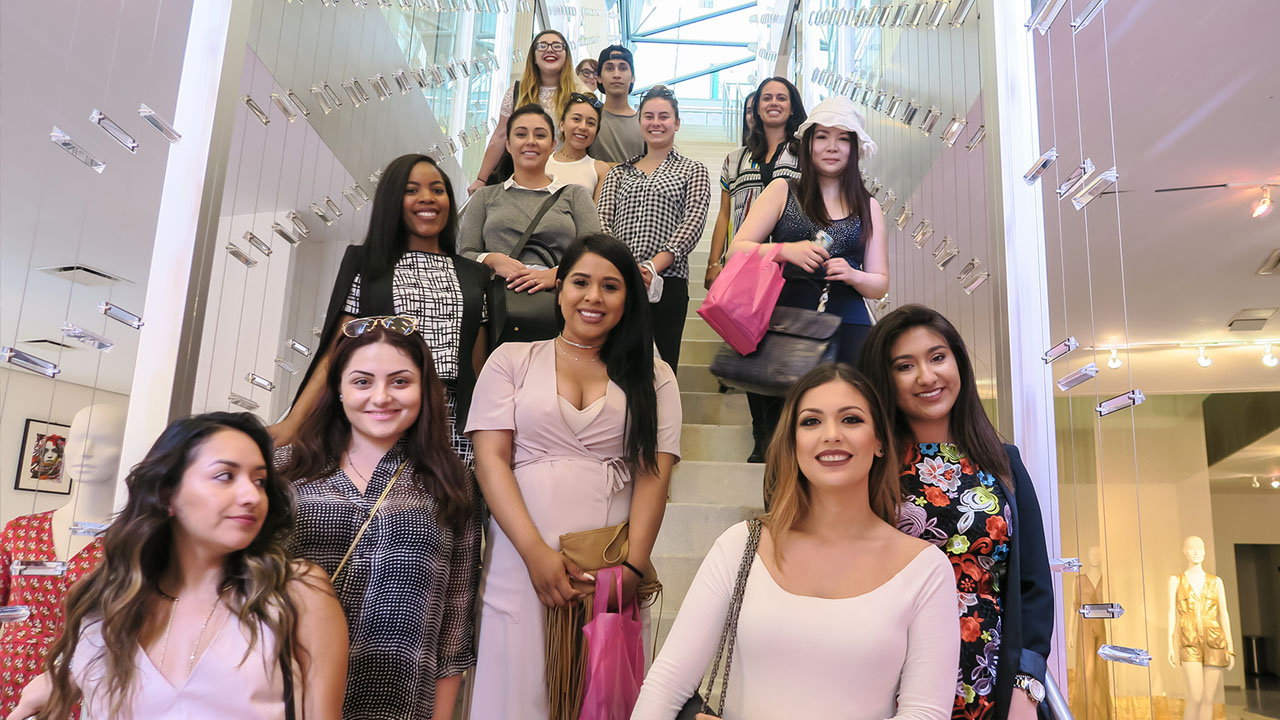 FIDM students on stairs