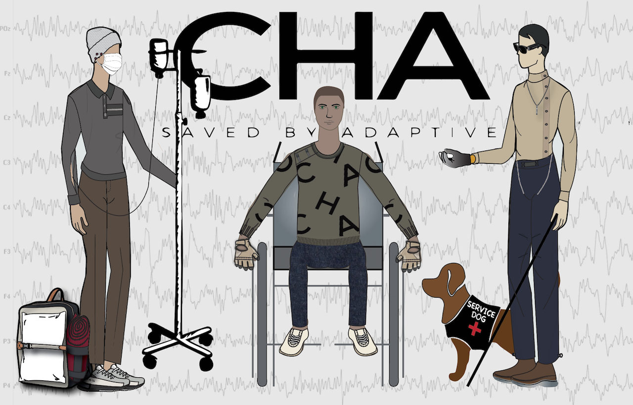 An illustration of adaptive menswear designs by FIDM Graduate Alyssa Chavez