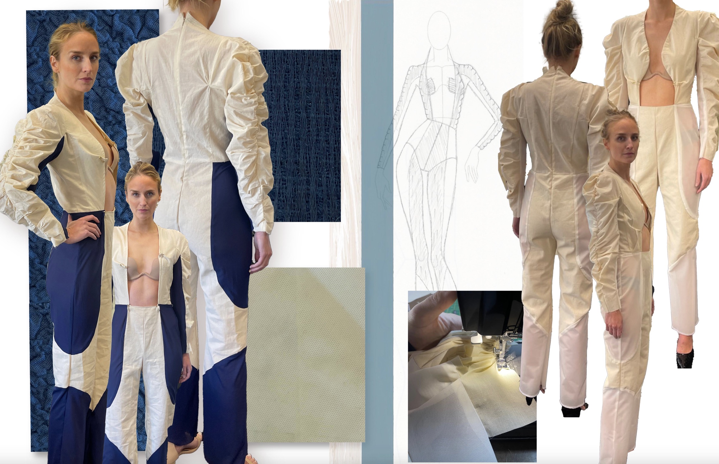 Keagan Roberson DEBUT fashion collection sketches in neutrals
