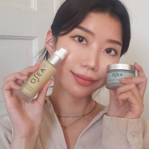 Student Jiyoung Moon poses with OSEA Malibu products