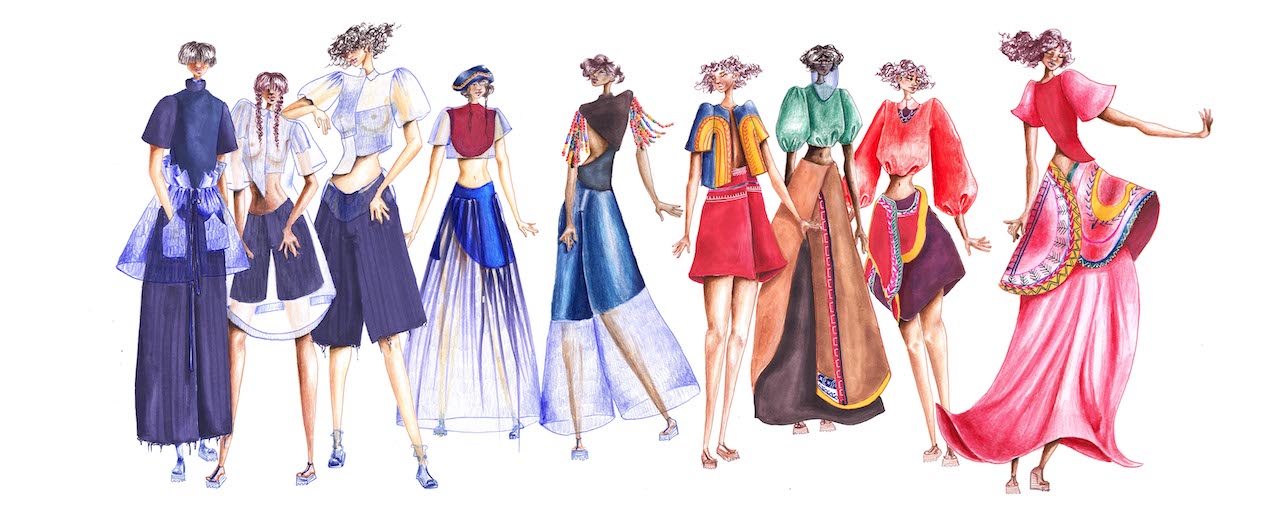 A fashion illustration by Reina Quinonez, an 18-year-old fashion designer from Brooklyn, New York and PINAYSPHERE mentee